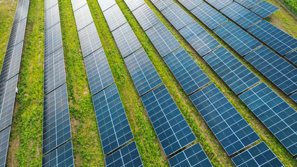 Eco solar farm with blue energy panels