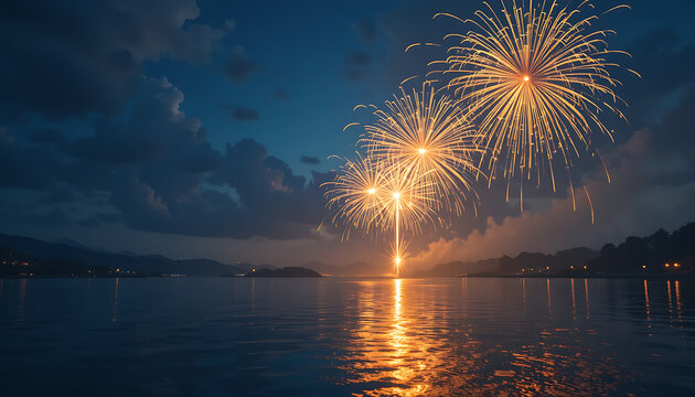 fireworks over the river