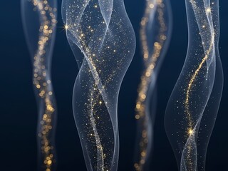 輝く粒子、透明な流れの抽象的なデザイン