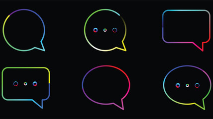 Set of modern chat bubble icons for digital communication.