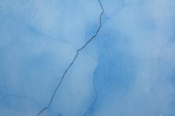 Vertical Cracked Wall with Faded Blue Paint - Imperfect Background