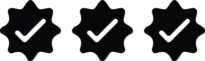 black check mark three icon set vector illustration design 