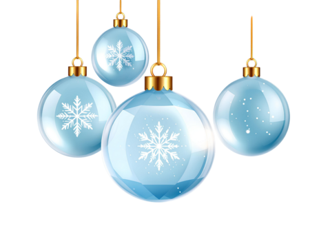 blue christmas balls with snowflakes - Powered by Adobe