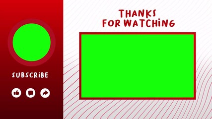 Modern YouTube End Screen with Subscribe and Video Frame