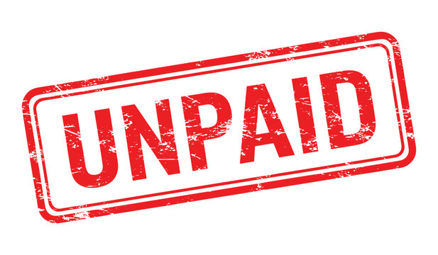 Unpaid stamp or seal with red text on white background