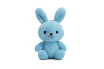 Blue plush rabbit toy for children playing