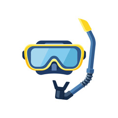 vector illustration of Diving Mask And Snorkel Gear For Underwater Exploration, Adventure, And Marine Fun.