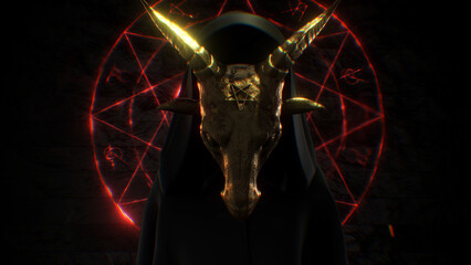 oat Masked Cloaked Figure with Esoteric Symbolism