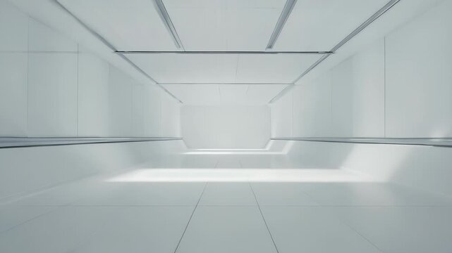 A white void is lit by gentle lateral light, revealing slight changes in texture across the surface. This creates an abstract and minimalist visual experience