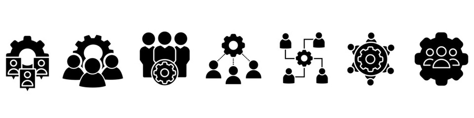 Technical support team vector set. Development team Illustration sign collection.  Programmers team symbol or logo.