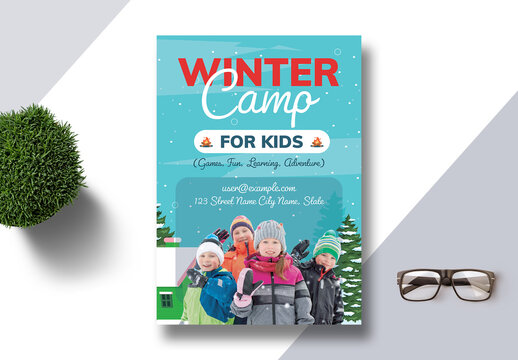 Kids Winter Camp Event Flyer