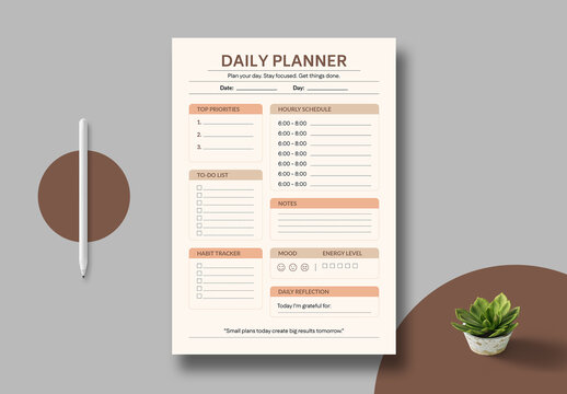 Minimal Daily Planner Template