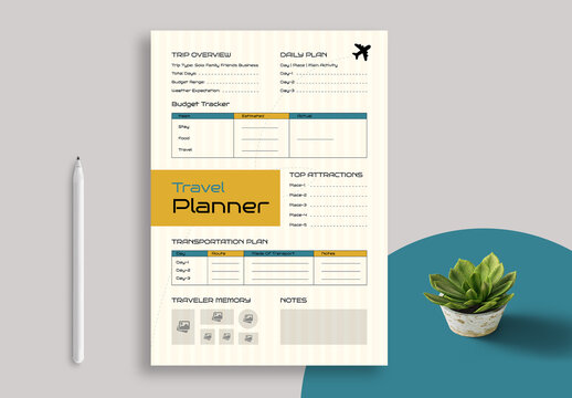 Minimalist Printable Travel Planner Layout