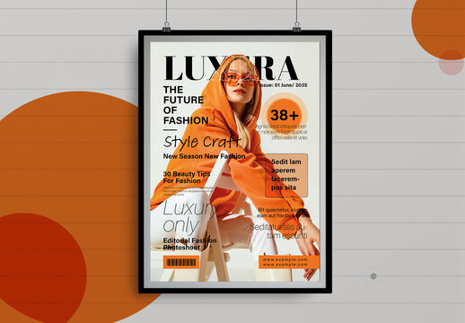 Modern Fashion Magazine Cover Layout Design