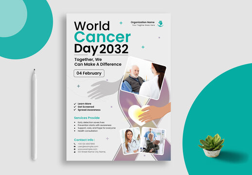 World Cancer Day Flyer Design Template