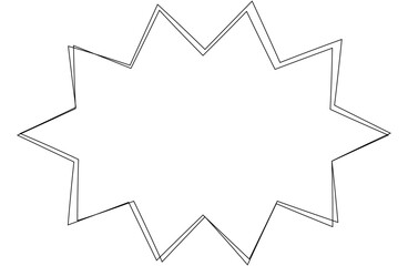 吹き出しのイラスト25【手書き落書き風の二重線】