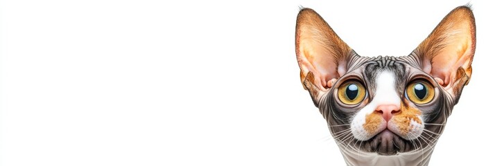 Fototapeta premium Charming feline with striking green eyes and graceful posture, captivating all with its presence.