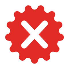 Obraz premium Red gear with a white cross inside a striking silhouette