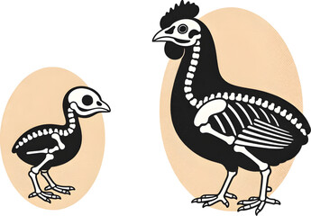 Fototapeta premium Detailed bird skeleton illustrations for educational use