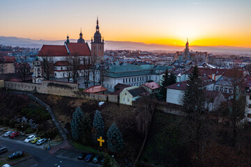 Nowy Sącz zachód słońca z powietrza © Maciej G. Szling