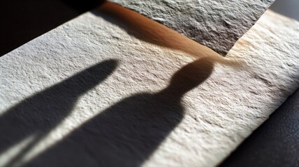 Abstract Relationship Shown by Soft Shadows on Paper