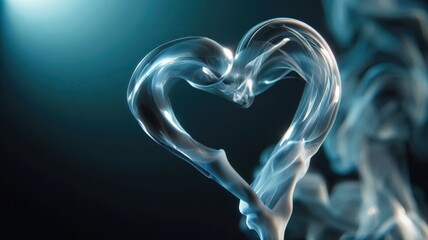 Elegant Smoke Forms Heart in Minimal Dark Atmosphere