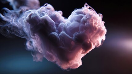 Cinematic Heart Emerging From Soft Floating Smoke