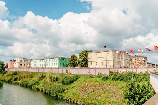 The Upa River and the buildings of the Imperial Tula Arms Factory in Russia