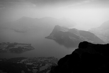 misty mountain landscape
