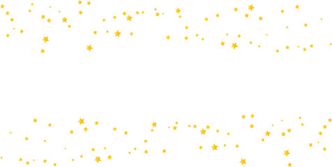 Yellow stars scattered on white background, Bright yellow star confetti celebration