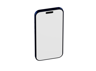 A stylish smartphone with a sleek blue frame and a clean, blank display, perfect for showcasing app designs or p