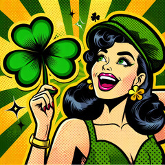 Fortune Winks in Neon Green St. Patrick&rsquo;s pin-up series 