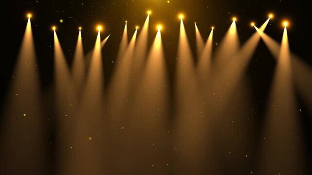 The backdrop of the award ceremony stage with flashing spotlights