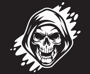 Obraz premium A digital icon representing a skull face.