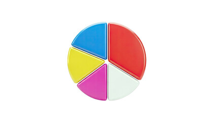 Fototapeta premium Colorful Pie Chart on White Background