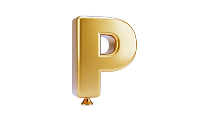 Golden Balloon Letter P