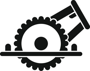 Circular saw icon vector for tools, construction, and diy concepts