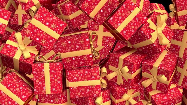 Festive Red Gift Box Explosion Animation for Christmas Celebration