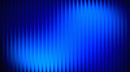 Abstract dark blue background with vertical ribbed texture illuminated by vibrant light streaks