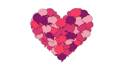 Speech Bubble Vector Merging into Heart Symbolizing Communication