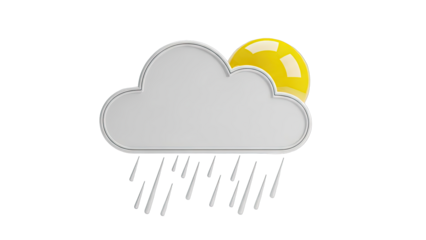 Cloud with Sun and Rain Icon