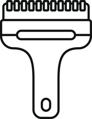 Ice scraper outline removing ice and frost from vehicle windshield