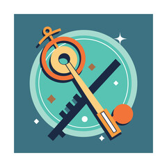 vector illustration of a set of different key
