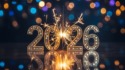 A vibrant New Year's Eve celebration with sparkling fireworks and festive decorations, capturing the joy and excitement of the special night.