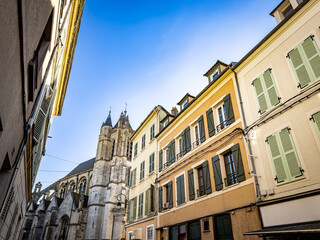 Fototapeta premium Street view of Montereau Fault Yonne in France