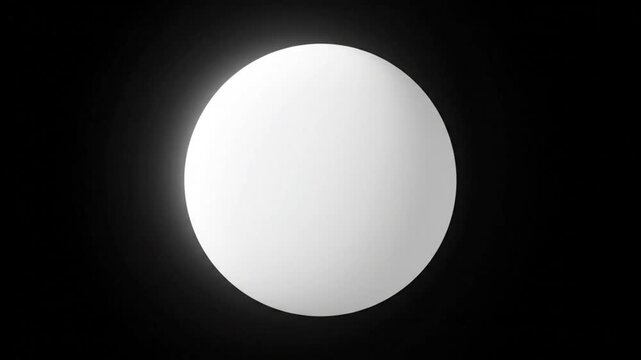 Bright white orb glowing against a dark black background creating modern and minimalist visual