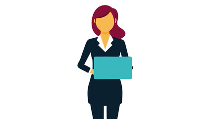 Businesswoman holding documents Vector