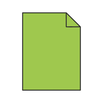 Simple green document icon with folded corner