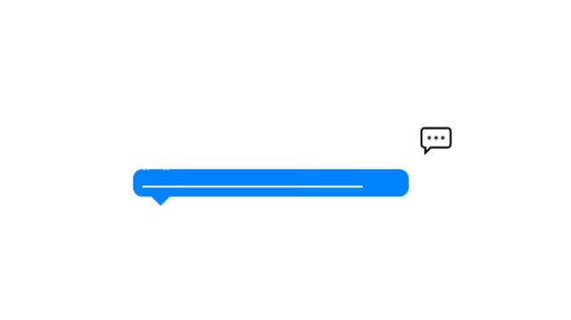 Message quotation marks white line animation. Chatting animated icon. Text bubble showing up.
