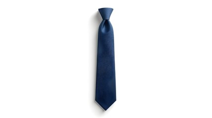 Dark blue navy necktie isolated on white background, professional classic menswear accessory for business and corporate fashion.
